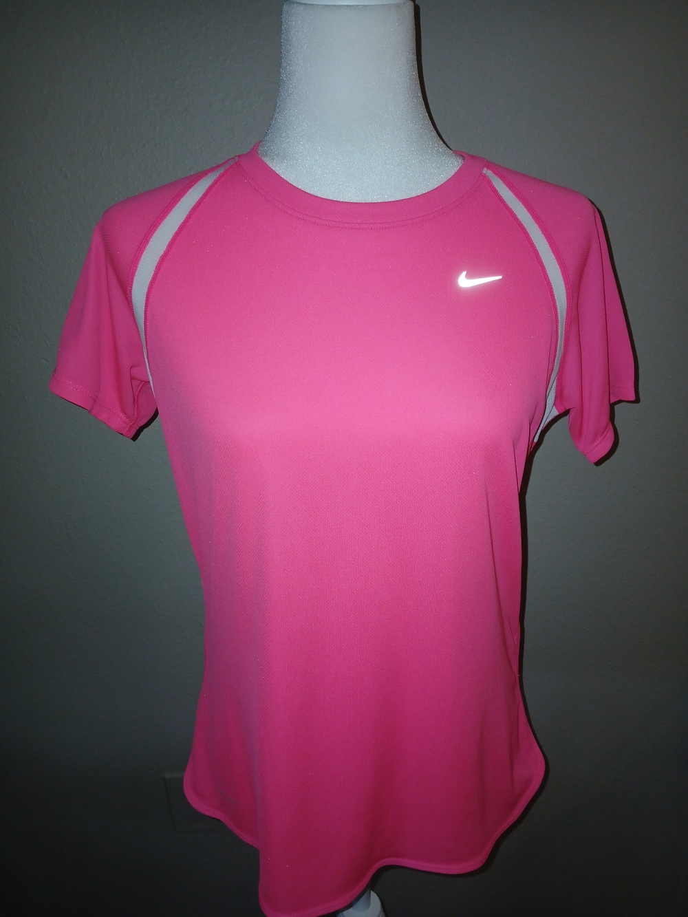 Nike Women's Pink Dri-FIT Short Sleeve Athletic Top